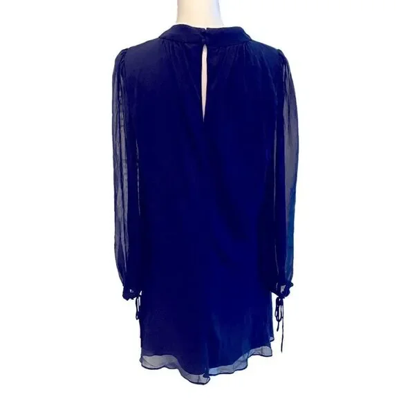 Badgley Mischka Navy Swing Dress Size 8 - Picture 6 of 8